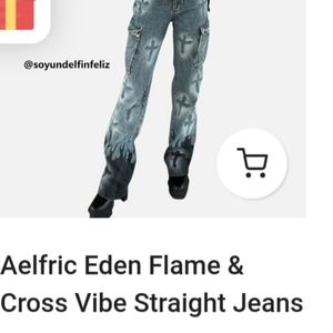 Aelfric Eden Flame & Cross Vibe Straight Jeans, 32